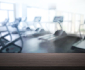 Table Top And Blur Fitness Gym of the Background