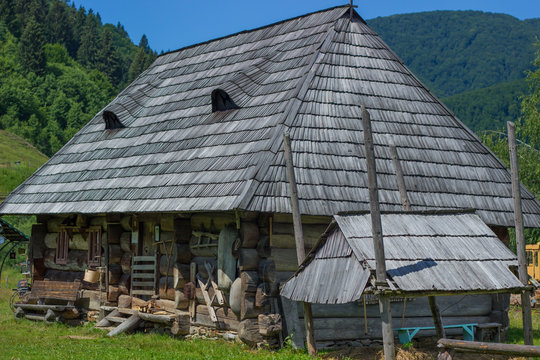 Old traditional wooden house. 