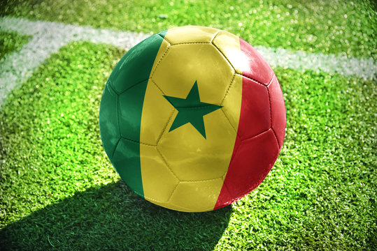 football ball with the national flag of senegal
