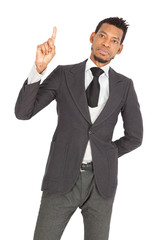 Handsome man doing different expressions in different sets of clothes: want to speak