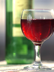 red wine in glass