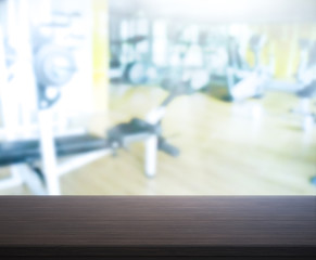 Table Top And Blur Fitness Gym of the Background