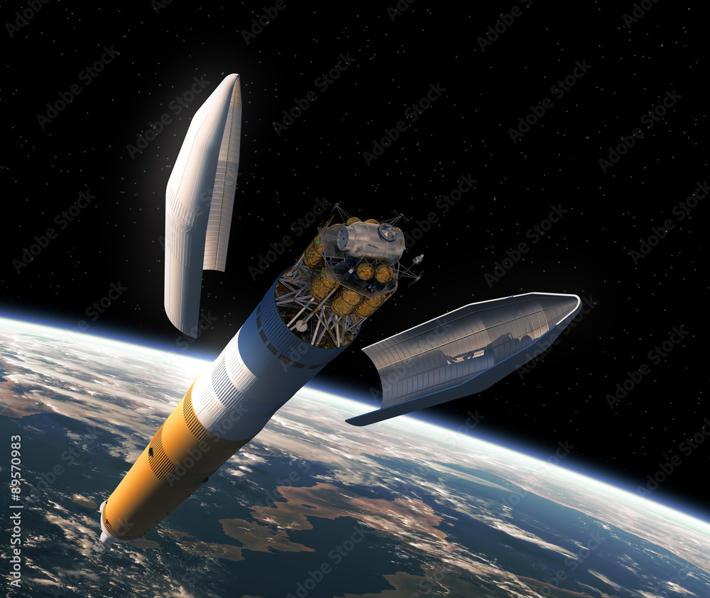 Canvas Prints launching of interplanetary space station