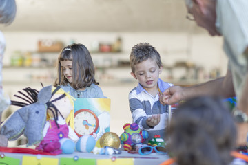 Kids having a garage sale