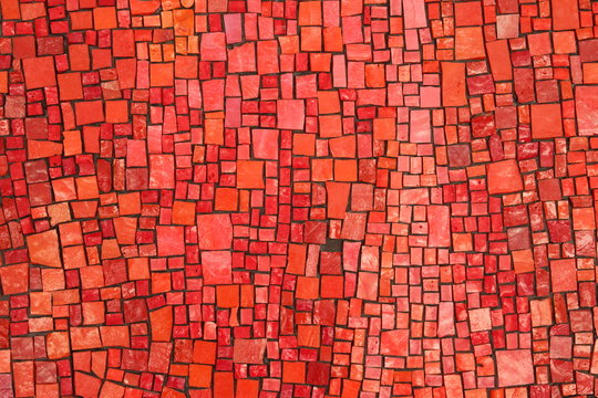 Background With Red And Pink Stone Tiles