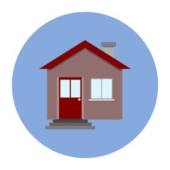 Home flat icon blue background