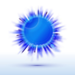 Blue circle label for autumn presentation