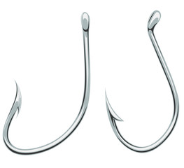 two fish hooks