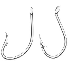 two fishing hooks
