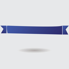 Blue realistic detailed curved paper sale banner. Ribbon. Vector illustration