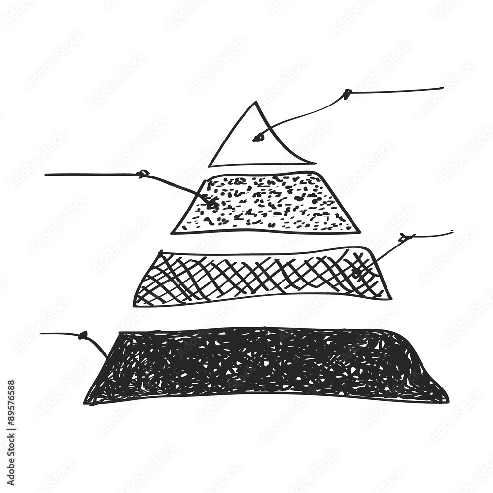 Wall mural Simple doodle of a pyramid graph