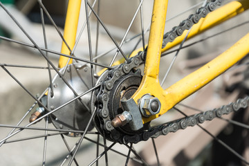 detail of the bicycle wheel