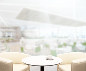 Table Top And Blur Interior of Background
