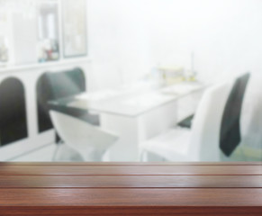 Table Top And Blur Interior Background