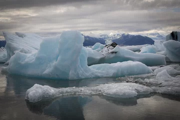 Deurstickers Gletsjers jokulsarlon, gletsjerlagune in ijsland