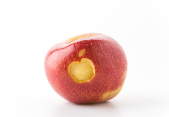 apple shape on red apple