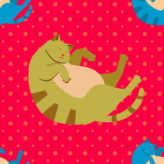 Stoffe zum Nähen cats pattern