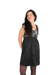 Beautiful woman doing different expressions in different sets of clothes: posing