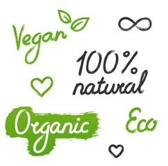 vegan, organic, eco signs