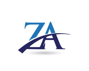 ZA Logo Letter Swoosh - obrazy, fototapety, plakaty