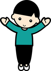 手を広げる男の子