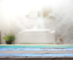 Table Top And Blur Interior Background