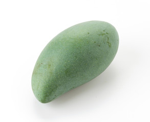 green mango on white background