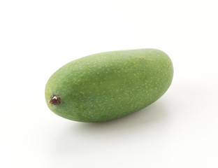 green mango on white background
