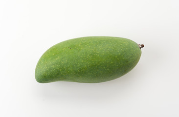 green mango on white background