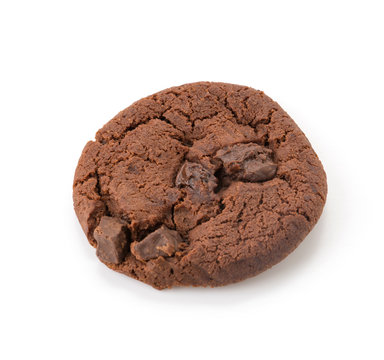 soft dark chocolate brownie cookies on white