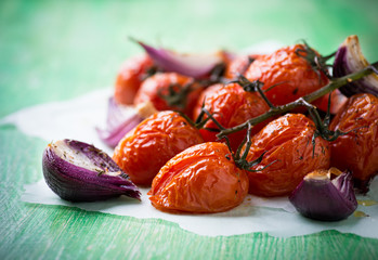 Oven roasted tomatoes and onions