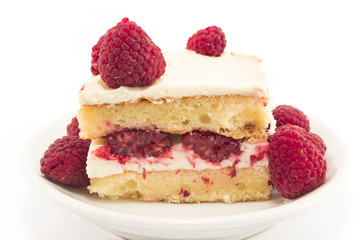 Cheesecake with raspberries