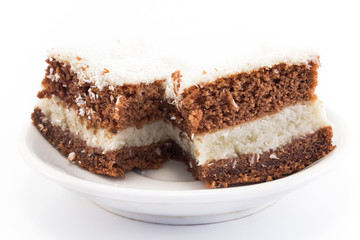 Coconut cakes, isolated on white