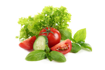 Fresh vegetables isolated on white