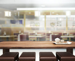 Table Top And Blur Interior Background