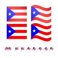 Obraz na płótnie Canvas Puerto Rico Flags EPS 10