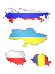 Naklejka premium Europe Maps with Flags 6 EPS 10