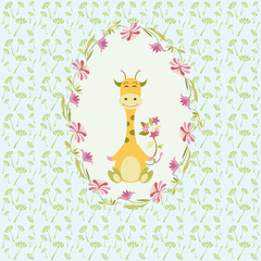 cute giraffe greeting card