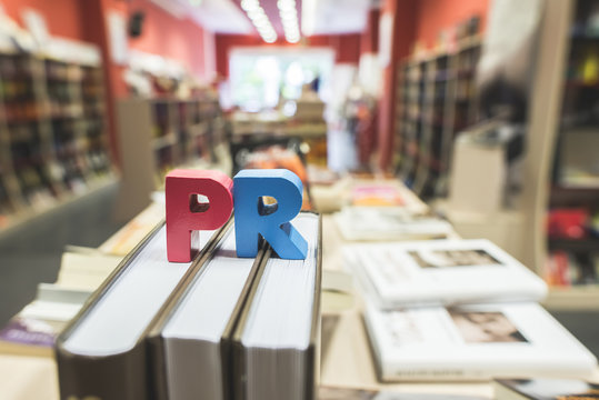 Letters PR in a bookstore