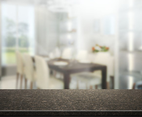 Table Top And Blur Interior Background