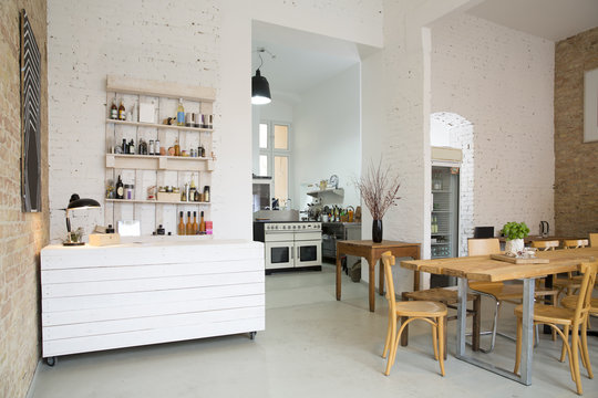 Indoor view of a modern individual bistro