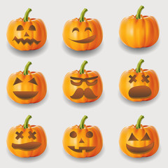 Halloween pumpkin set