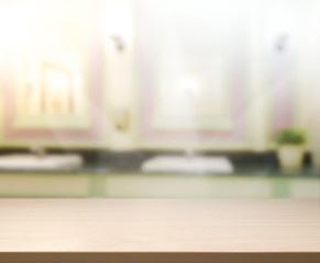 Table Top And Blur Interior Background