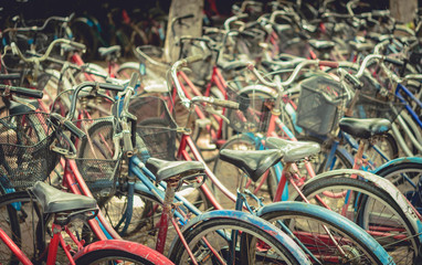 Vintage bicycles picture style. Urban old bicycle, Service and B