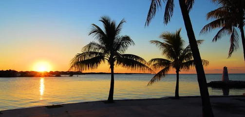 Fotobehang Zonsopgang tot zonsondergang / Uitzicht vanaf de Florida Keys © doncon402