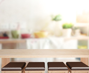 Table Top And Blur Interior Background