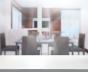 Table Top And Blur Interior Background