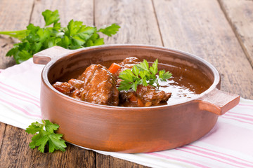 Beef stew with carrot.