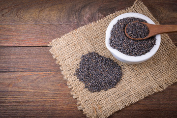Heap of black Sesame (close-up shot)