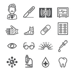 Medicine and Health icons. 